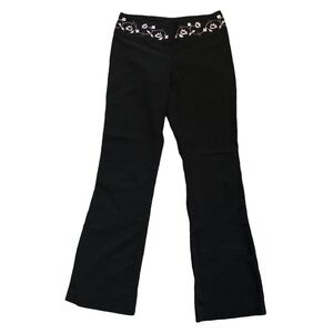 Powder Blue Flower Embroidered Dress Pants
